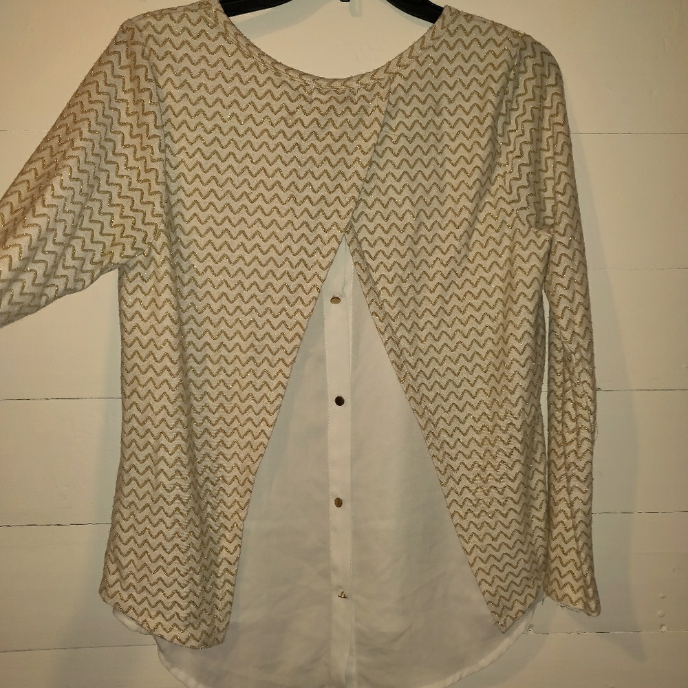 Gold Thread Top Junior Small / Medium Long Sleeve